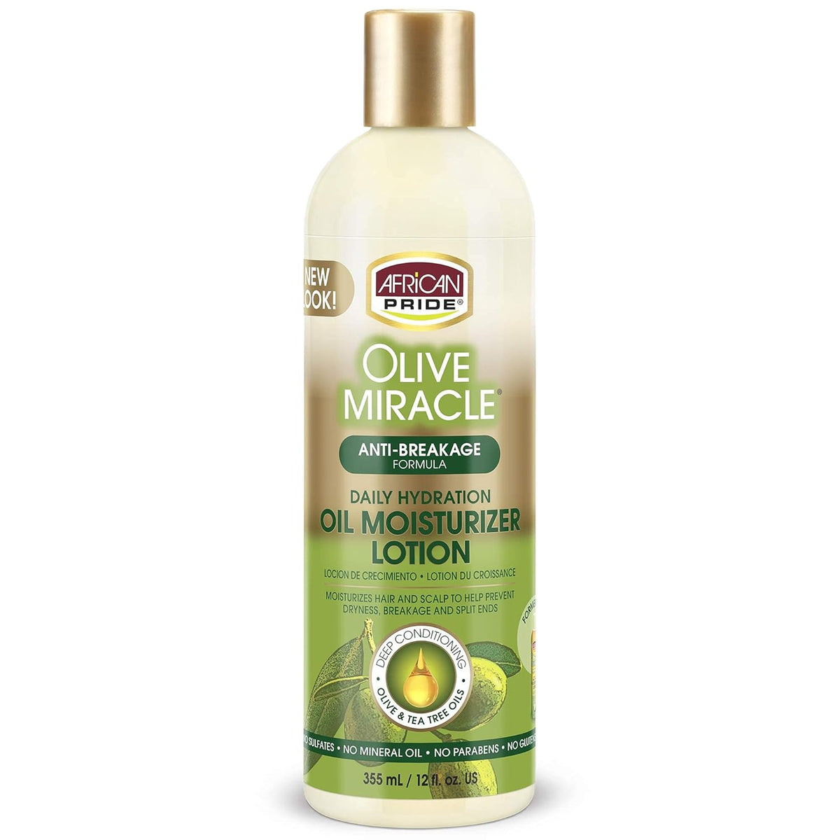 African Pride Olive Miracle Moisturizer Lotion Anti-Breakage, 12 oz (355 ml)