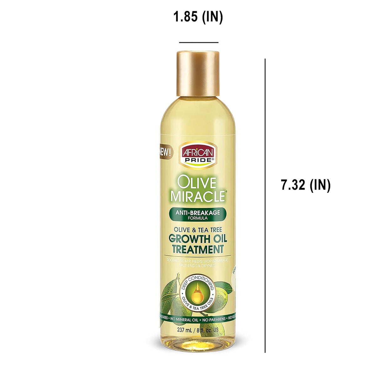 African Pride Olive Miracle Growth Oil Anti-Breakage, 8 oz (237 ml)