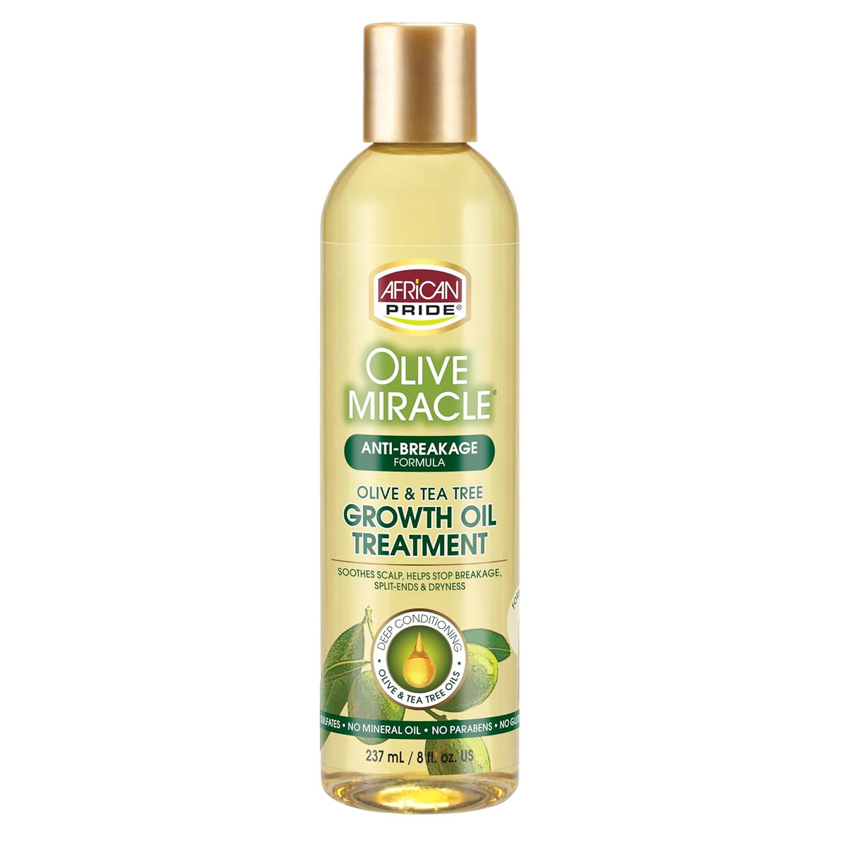 African Pride Olive Miracle Growth Oil Anti-Breakage, 8 oz (237 ml)