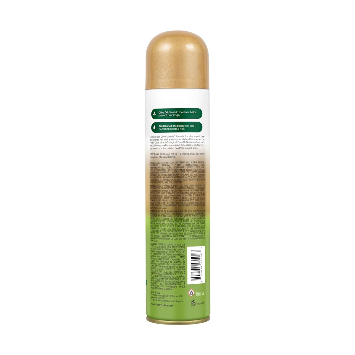 African Pride Olive Miracle Growth Sheen Anti-Breakage Spray, 8 oz (237 ml)