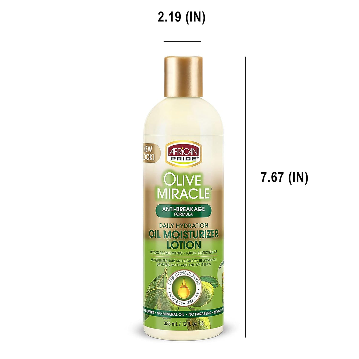African Pride Olive Miracle Moisturizer Lotion Anti-Breakage, 12 oz (355 ml)