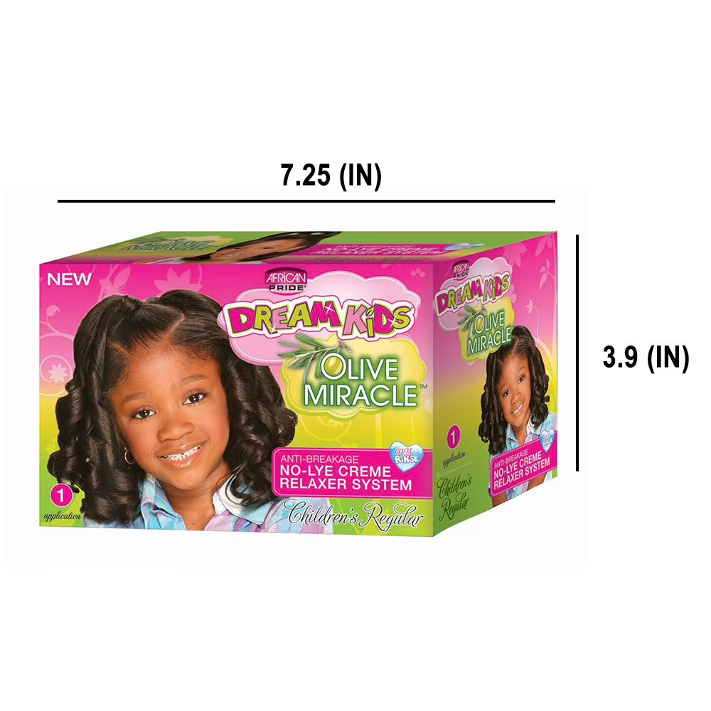 African Pride Dream Kids Olive Miracle No-Lye Relaxer Kit — Regular