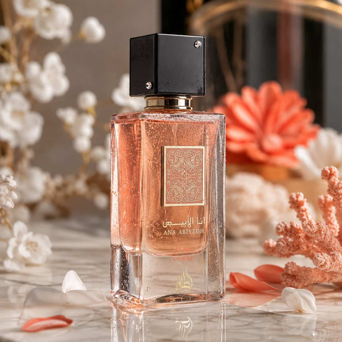 Lattafa Ana Abiyedh Coral Eau De Parfum Spray - Pink Glass Bottle - 100ml / 3.4 oz
