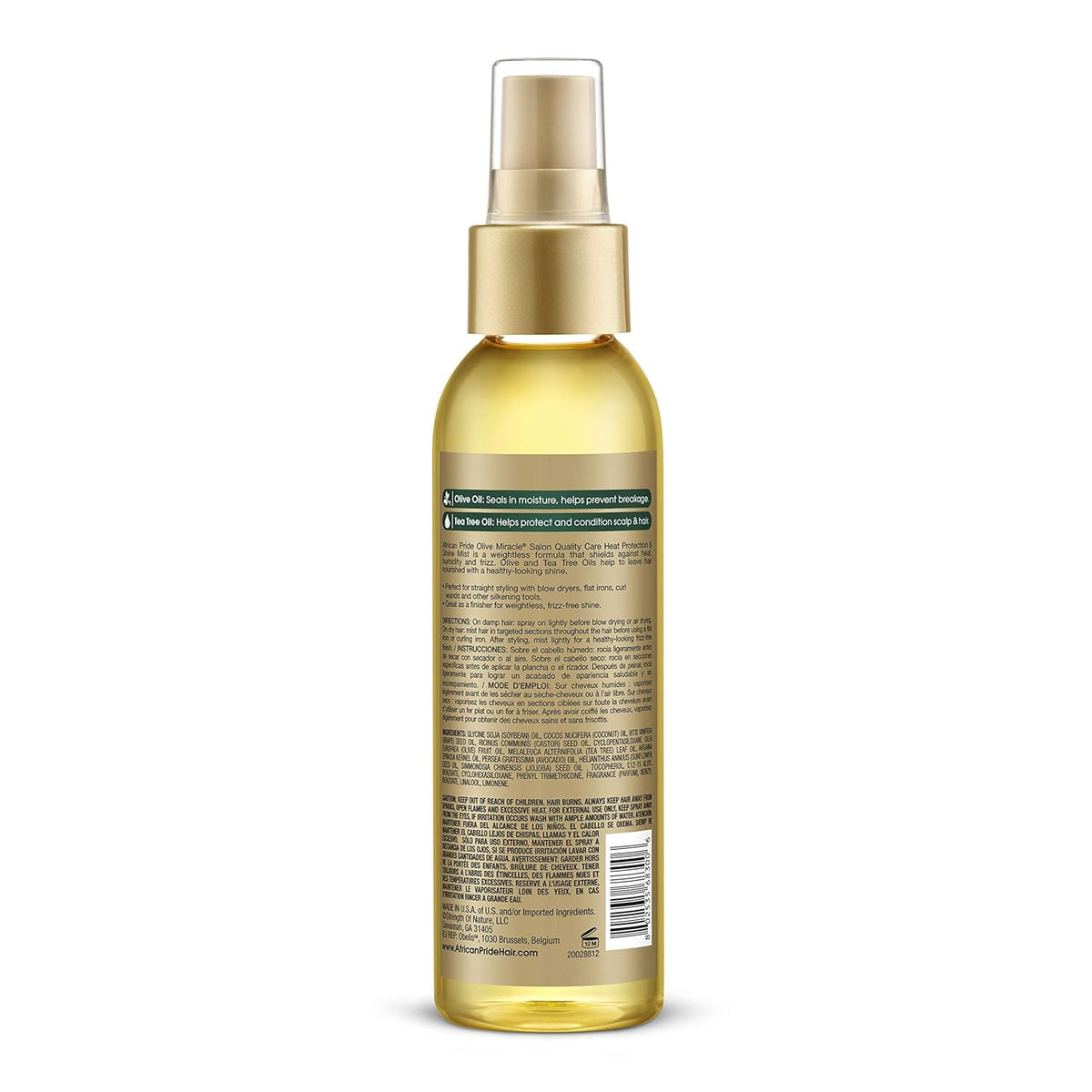 African Pride Olive Miracle Heat Protection & Shine Mist, 4 oz (118 ml)