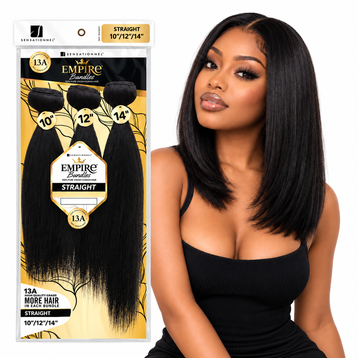 Sensationnel 13A Empire Bundles Multi Straight 3-Bundle Virgin Human Hair