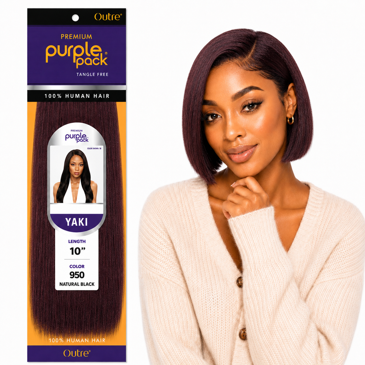 Outre Premium Purple Pack Yaki Human Hair Weave