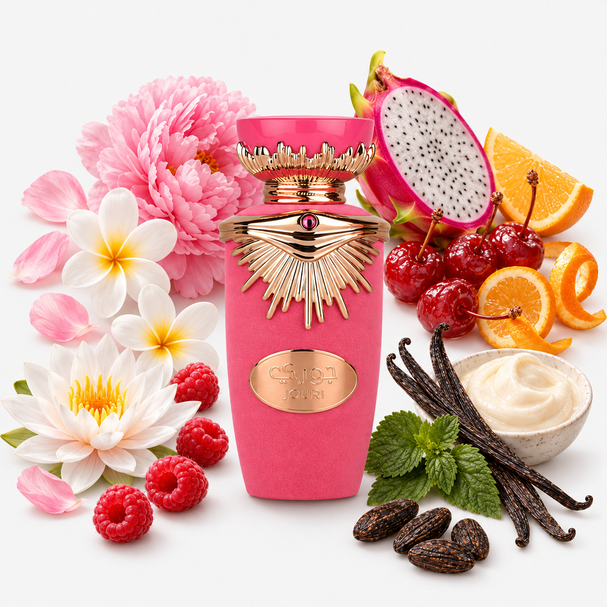 Lattafa Give Me Oud Jouri Eau De Parfum Spray - Burgundy & Gold Bottle - 100ml / 3.4 oz