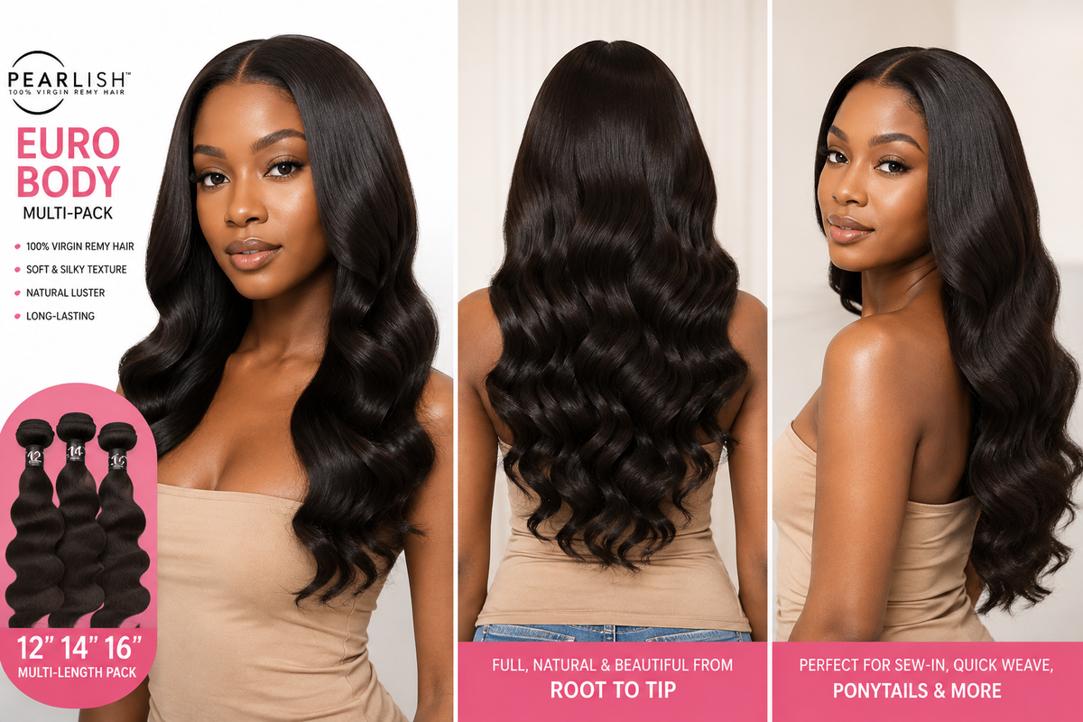 Sensationnel Pearlish Multi-Pack Euro Body 100% Virgin Remy Human Hair Weave (3 Bundle)