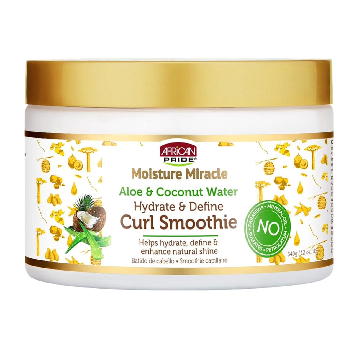 African Pride Moisture Miracle Aloe & Coconut Water Hydrate & Define Curl Smoothie, 12 oz (340 g)