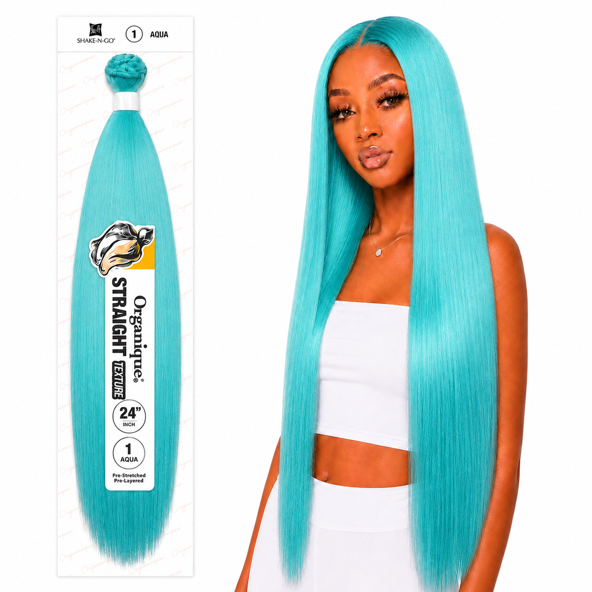 Shake-N-Go Organique Straight Weave – Premium Fiber (10”–36”)