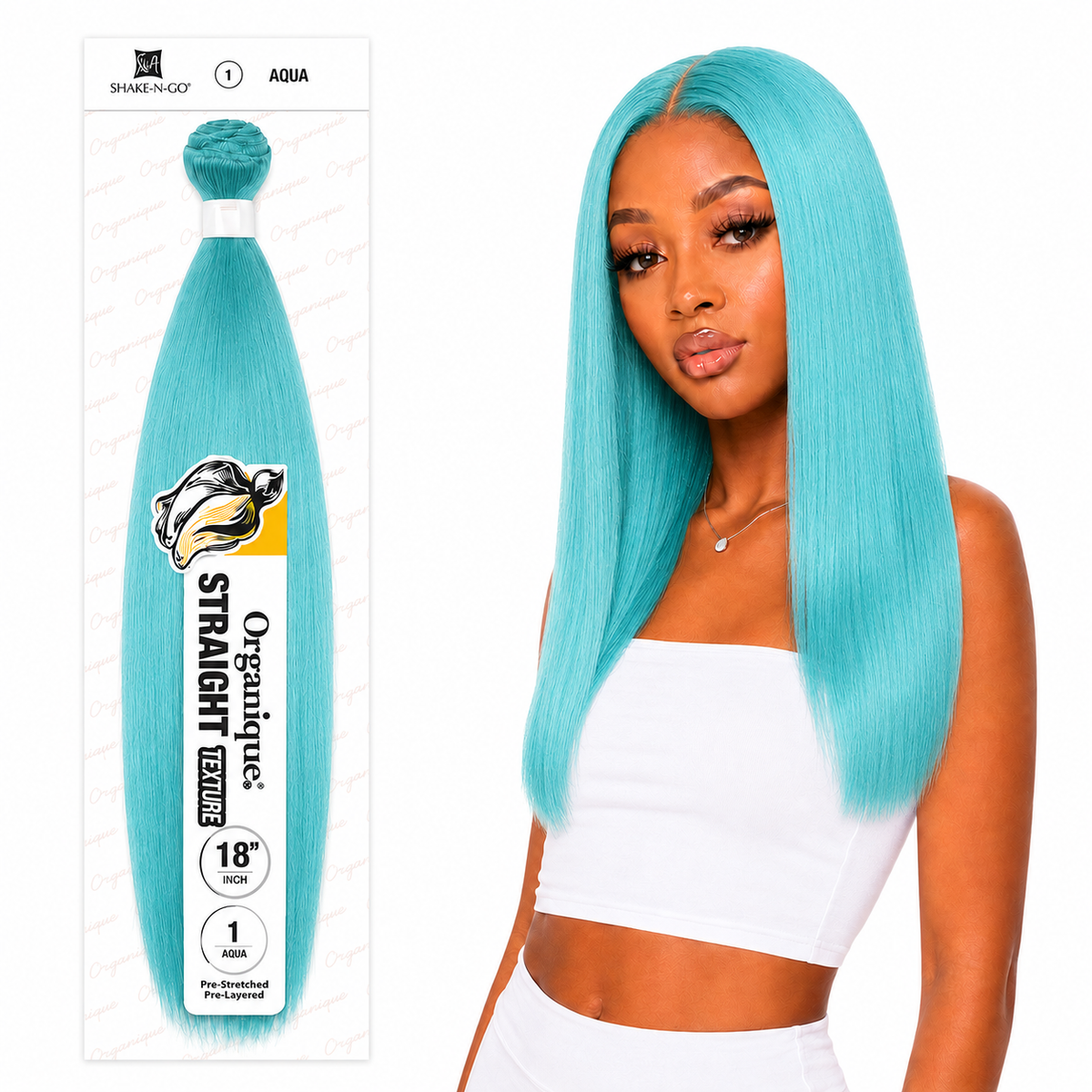Shake-N-Go Organique Straight Weave – Premium Fiber (10”–36”)