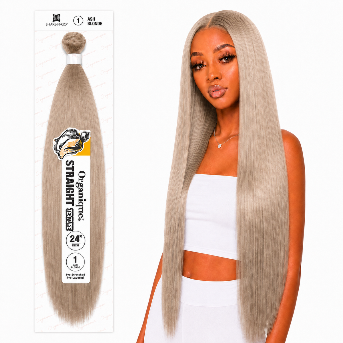 Shake-N-Go Organique Straight Weave – Premium Fiber (10”–36”)
