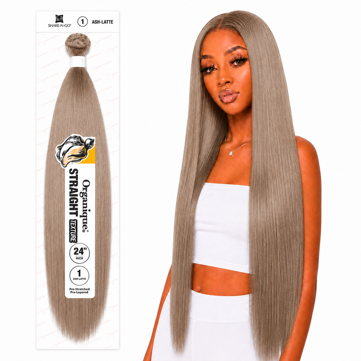 Shake-N-Go Organique Straight Weave – Premium Fiber (10”–36”)
