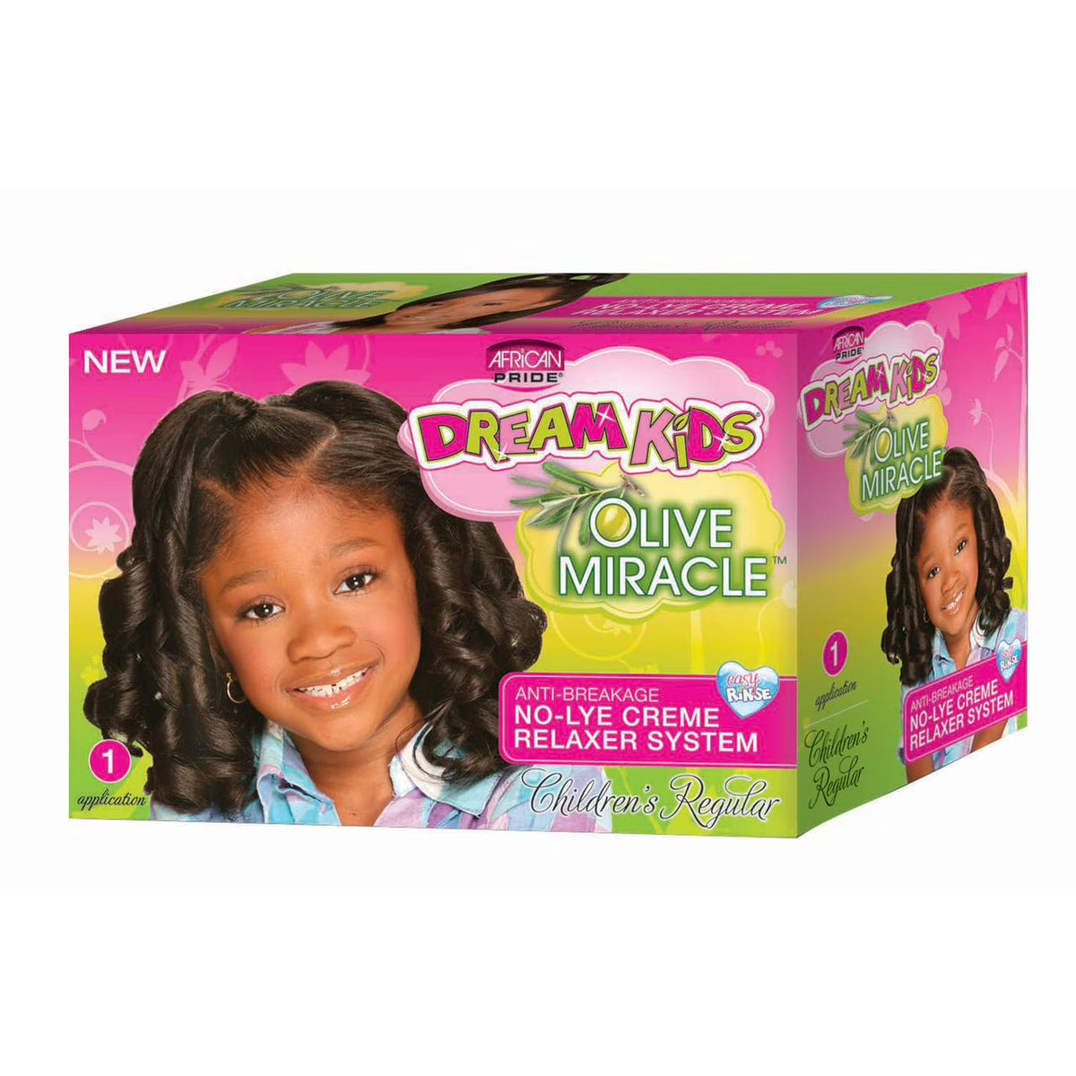 African Pride Dream Kids Olive Miracle No-Lye Relaxer Kit — Regular