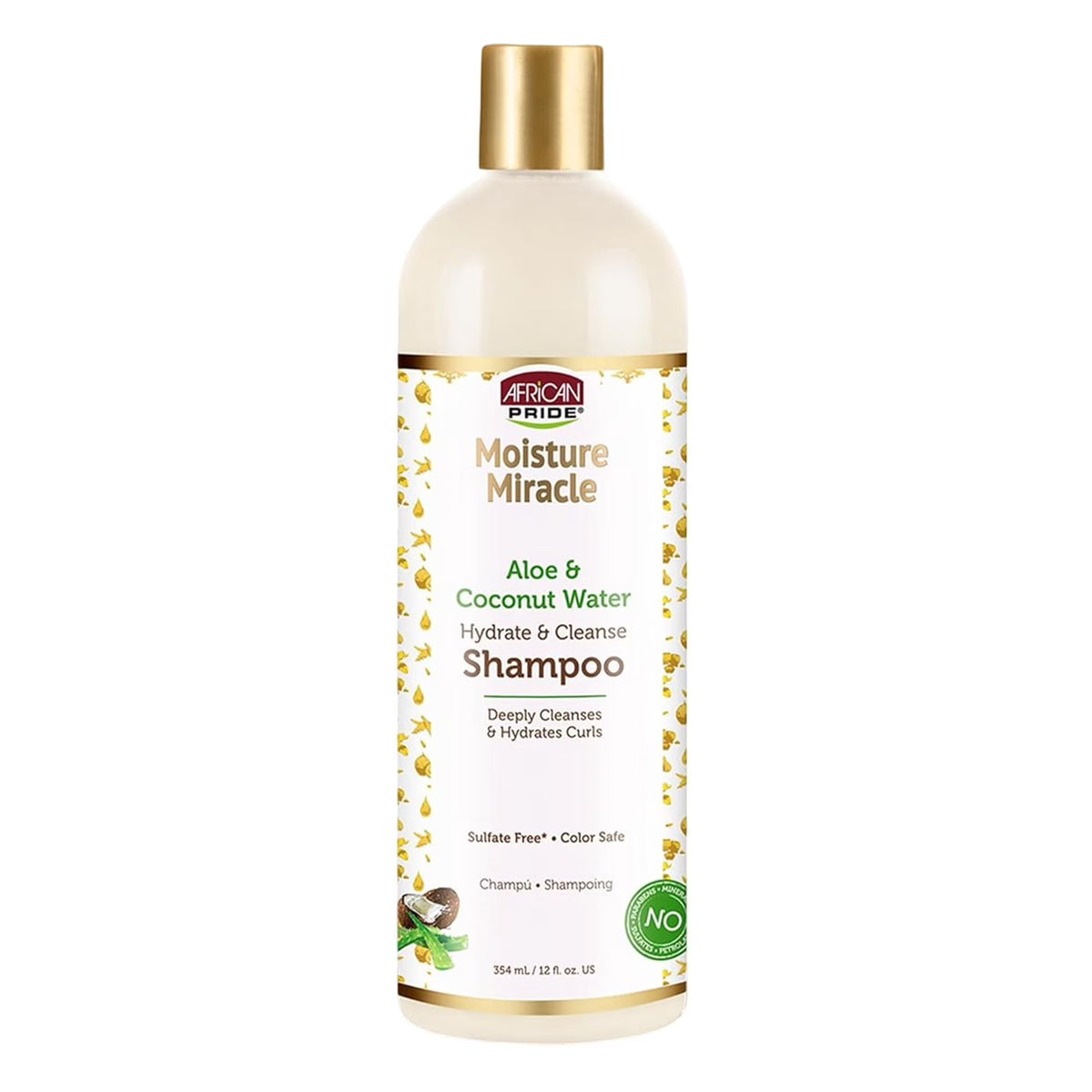 African Pride Moisture Miracle Aloe & Coconut Water Hydrate & Cleanse Shampoo, 12 oz (354 ml)