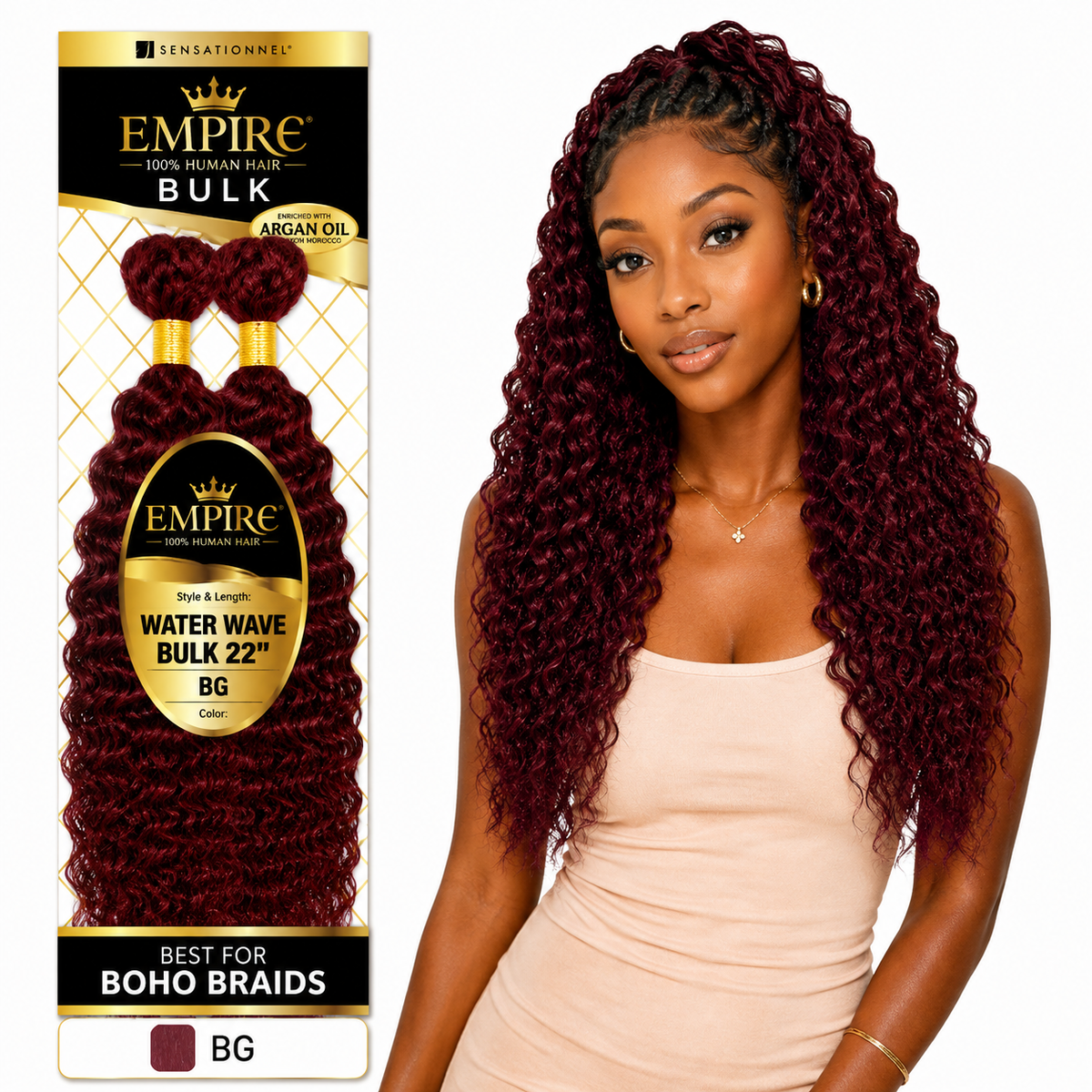 Sensationnel Empire Water Wave Bulk 100% Human Braiding Hair