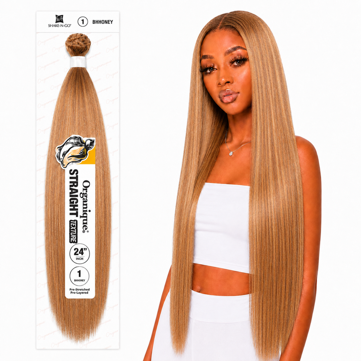 Shake-N-Go Organique Straight Weave – Premium Fiber (10”–36”)