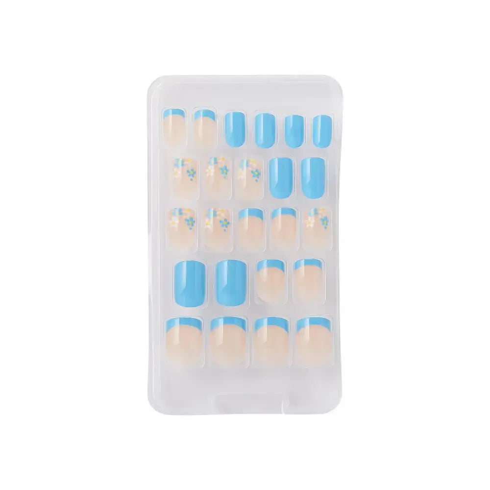 Gold Fingers Little Diva Stick-On Nails - Blue Daisy