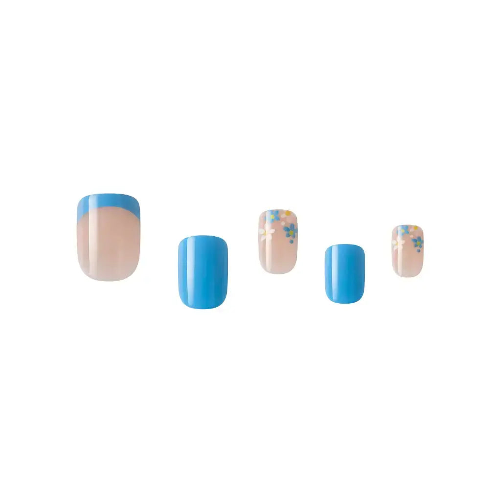 Gold Fingers Little Diva Stick-On Nails - Blue Daisy