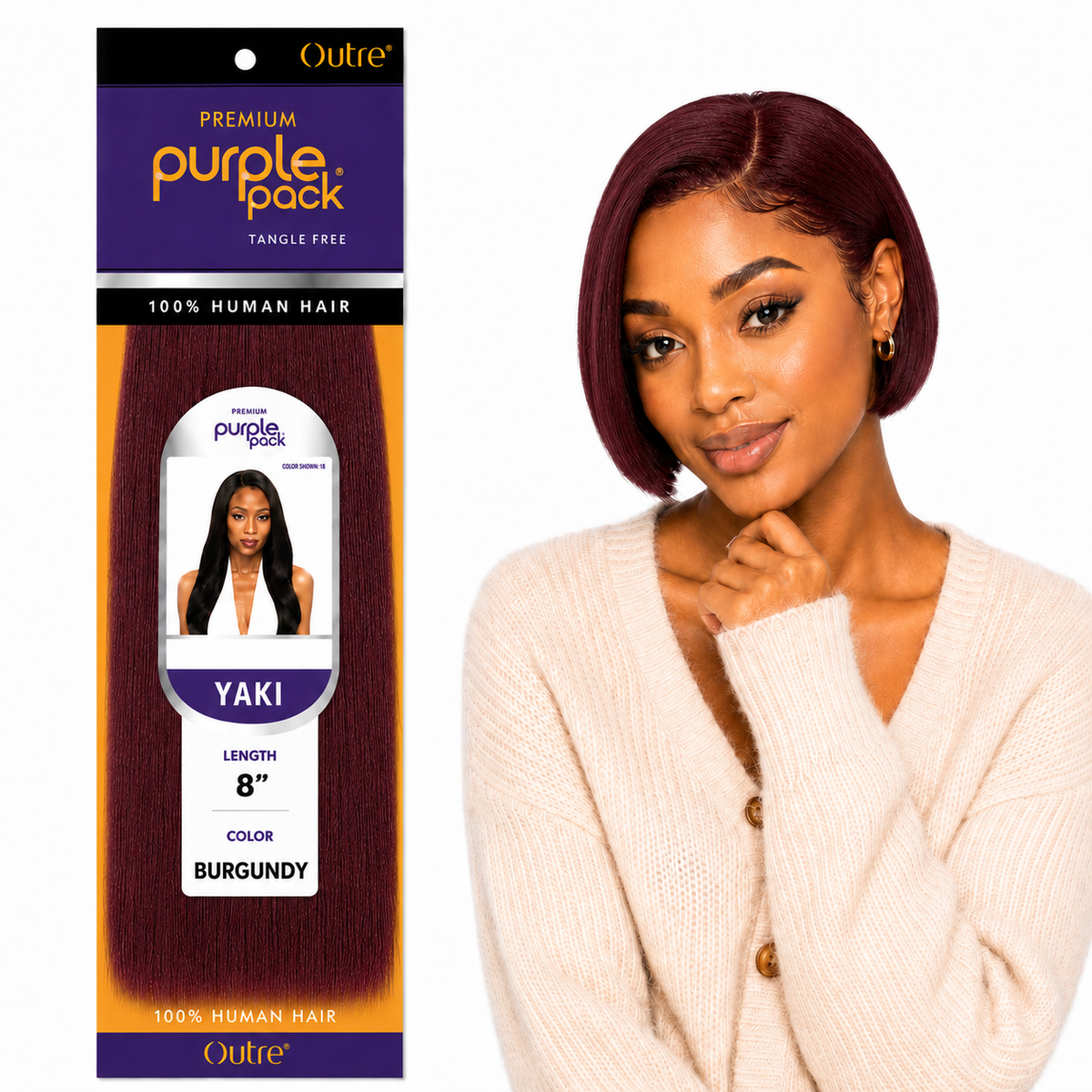 Outre Premium Purple Pack Yaki Human Hair Weave