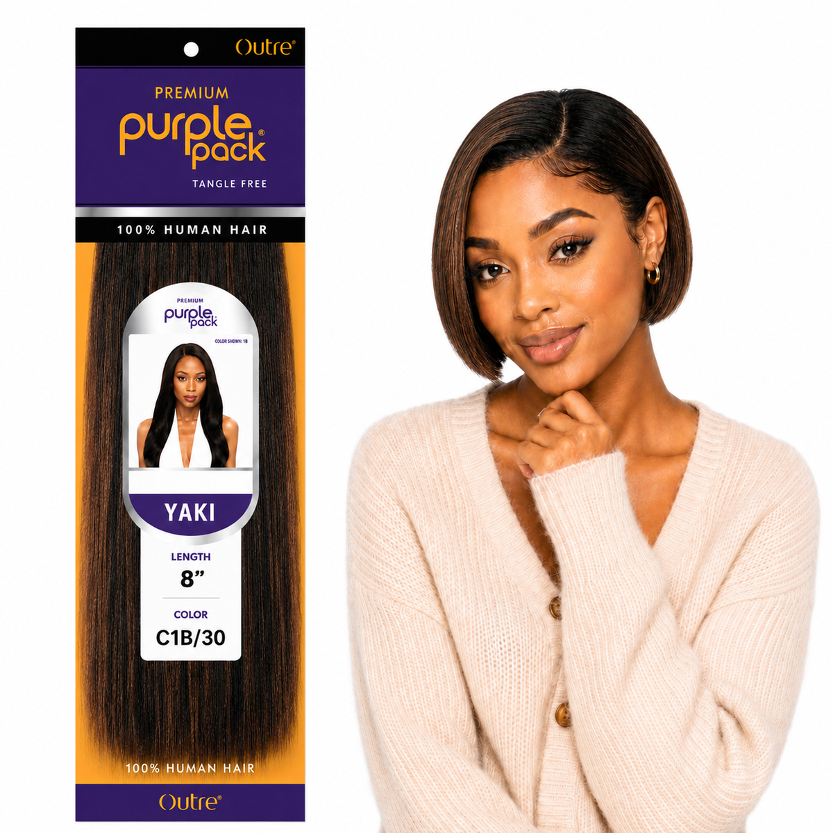 Outre Premium Purple Pack Yaki Human Hair Weave