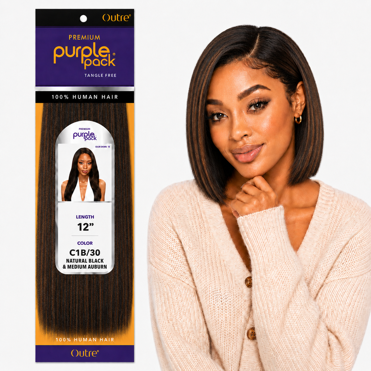Outre Premium Purple Pack Yaki Human Hair Weave