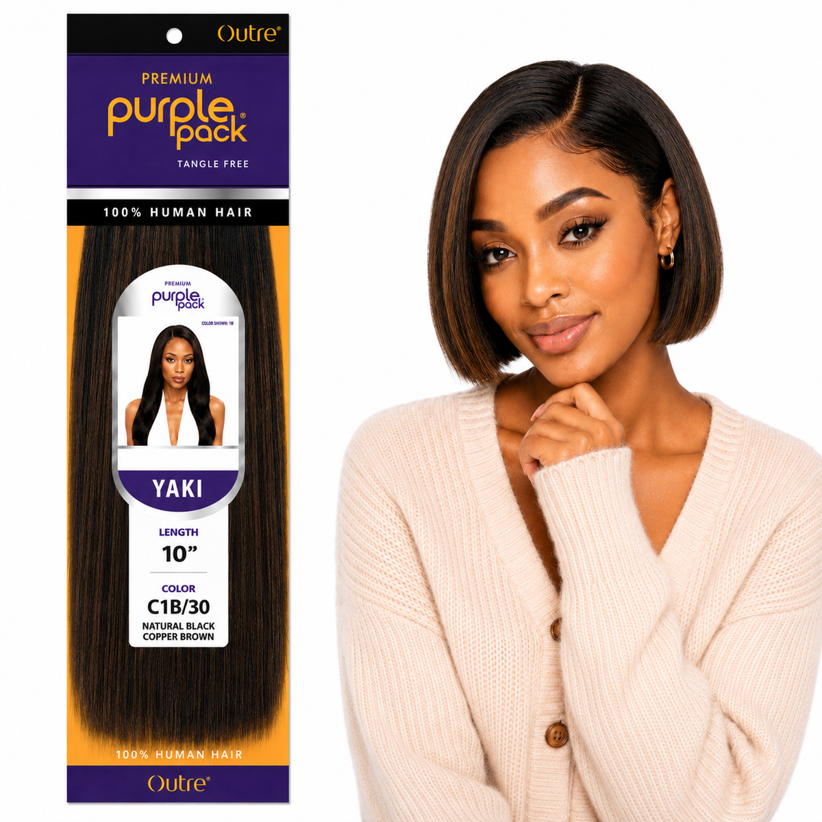 Outre Premium Purple Pack Yaki Human Hair Weave