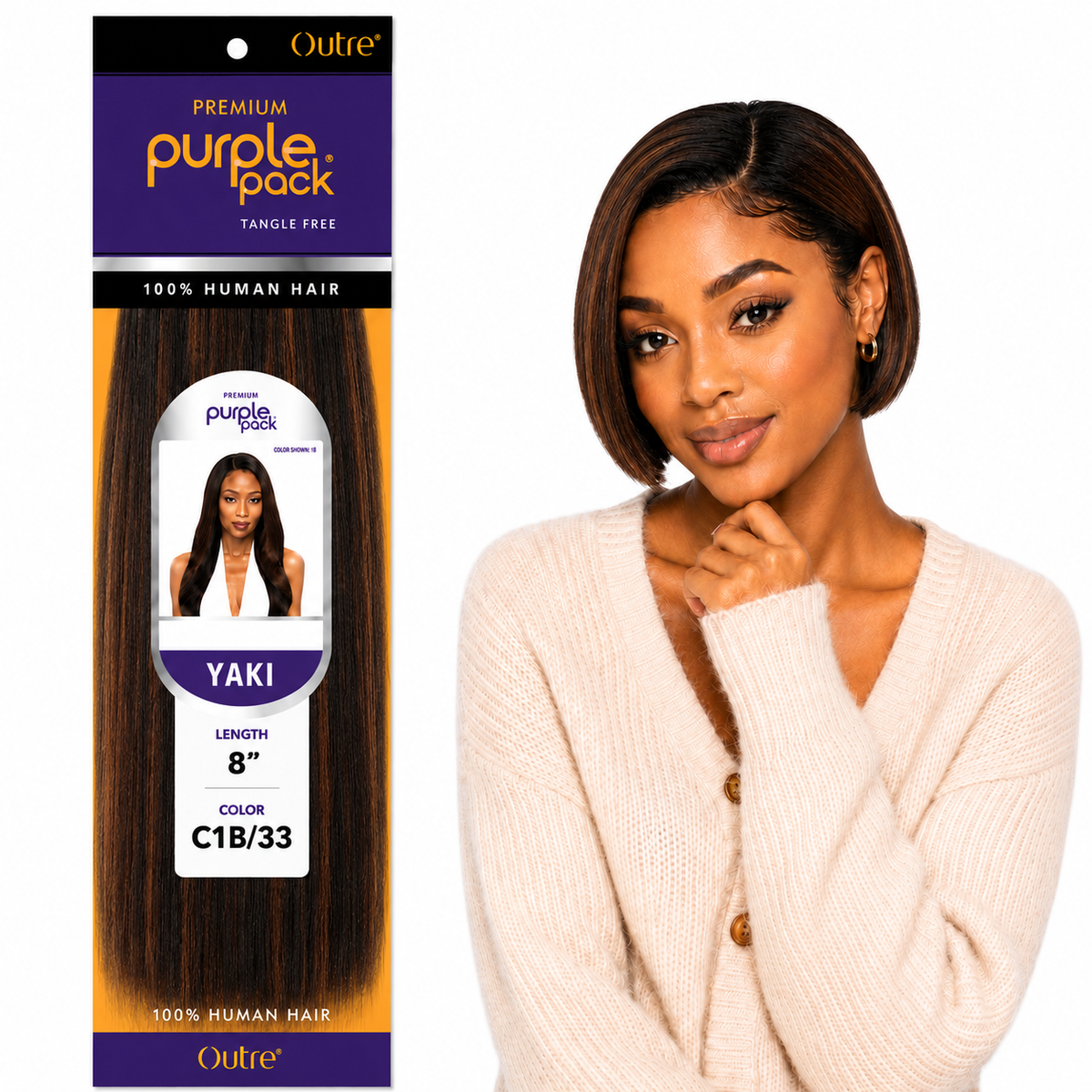 Outre Premium Purple Pack Yaki Human Hair Weave