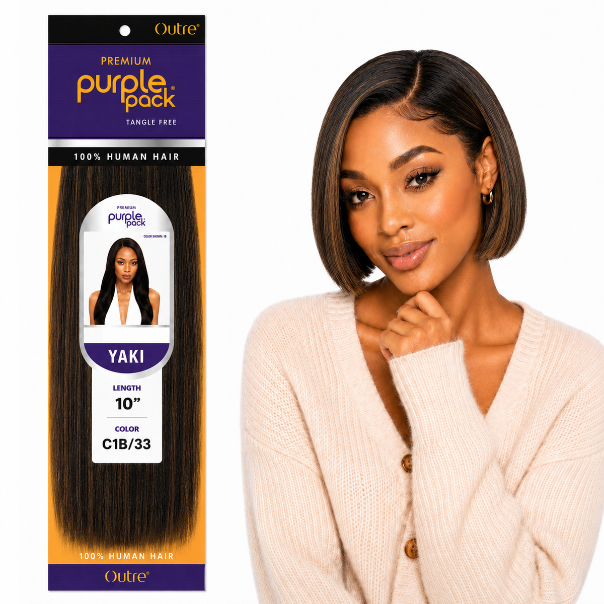 Outre Premium Purple Pack Yaki Human Hair Weave
