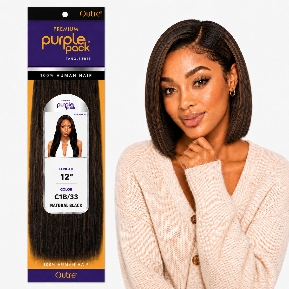 Outre Premium Purple Pack Yaki Human Hair Weave
