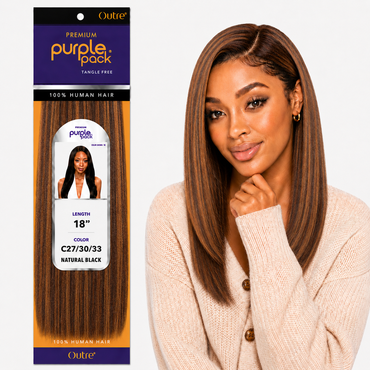 Outre Premium Purple Pack Yaki Human Hair Weave