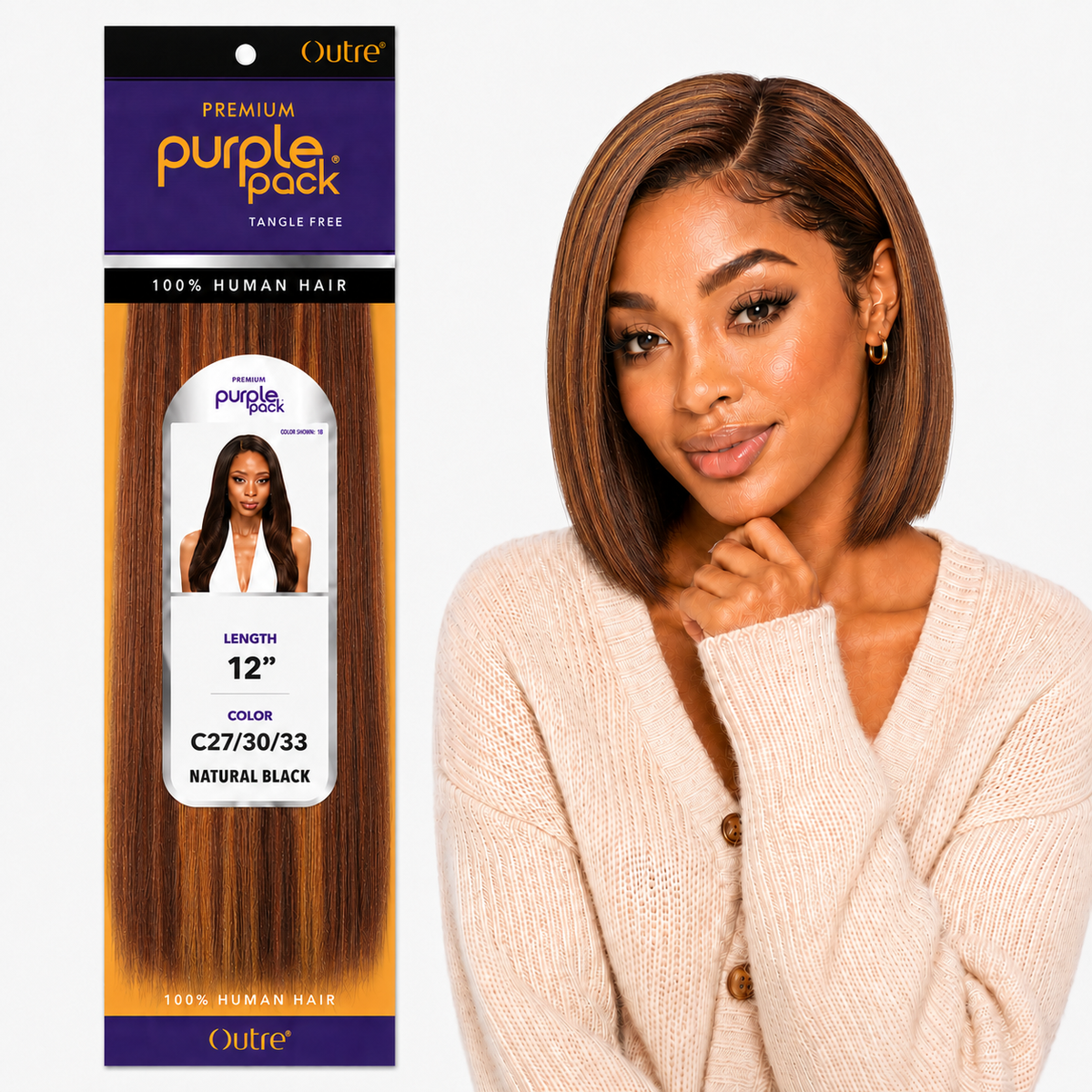 Outre Premium Purple Pack Yaki Human Hair Weave