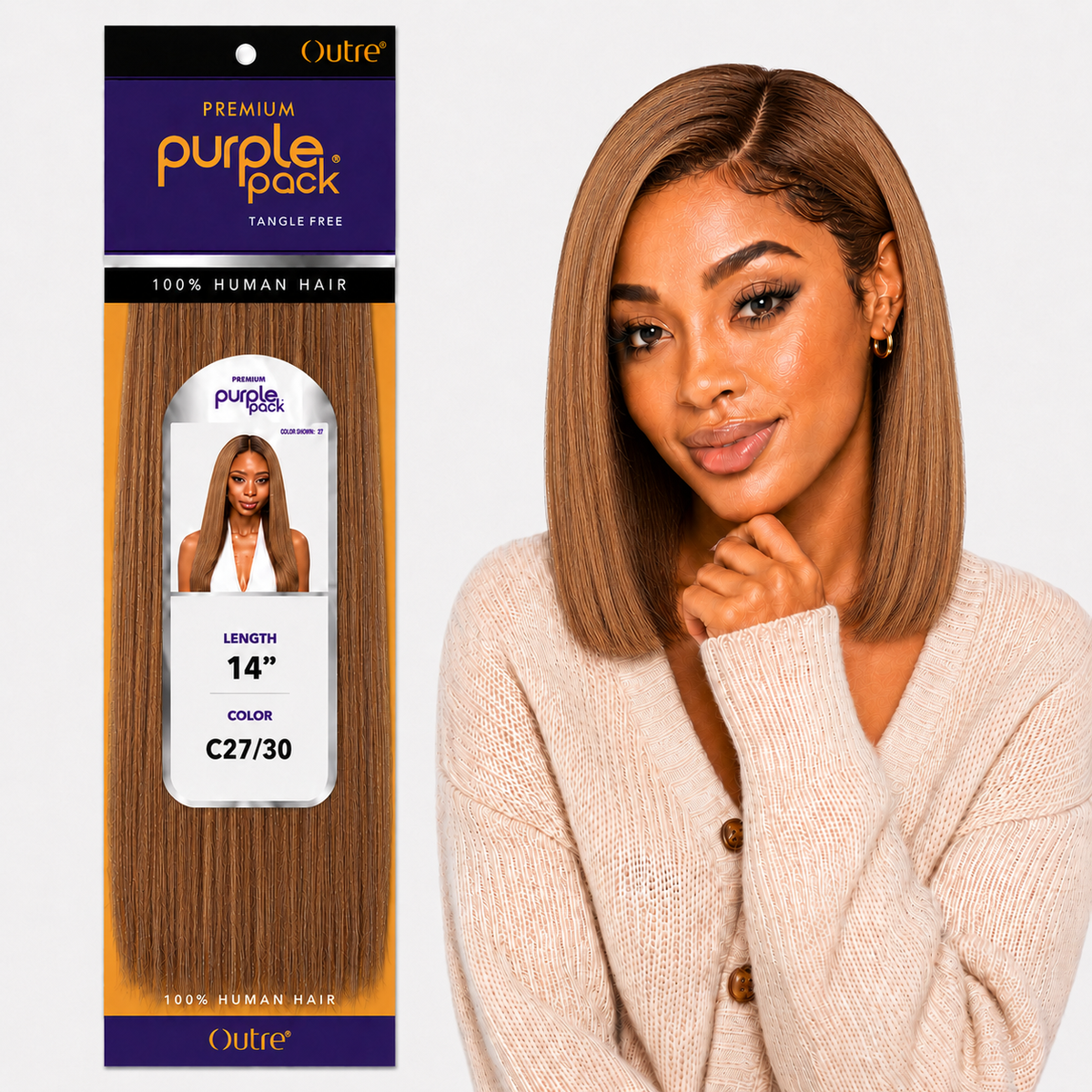 Outre Premium Purple Pack Yaki Human Hair Weave