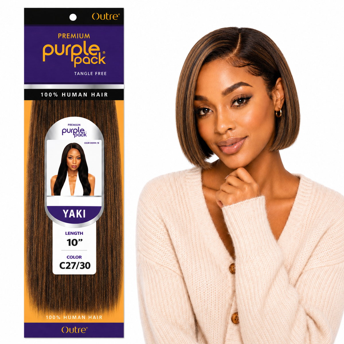 Outre Premium Purple Pack Yaki Human Hair Weave