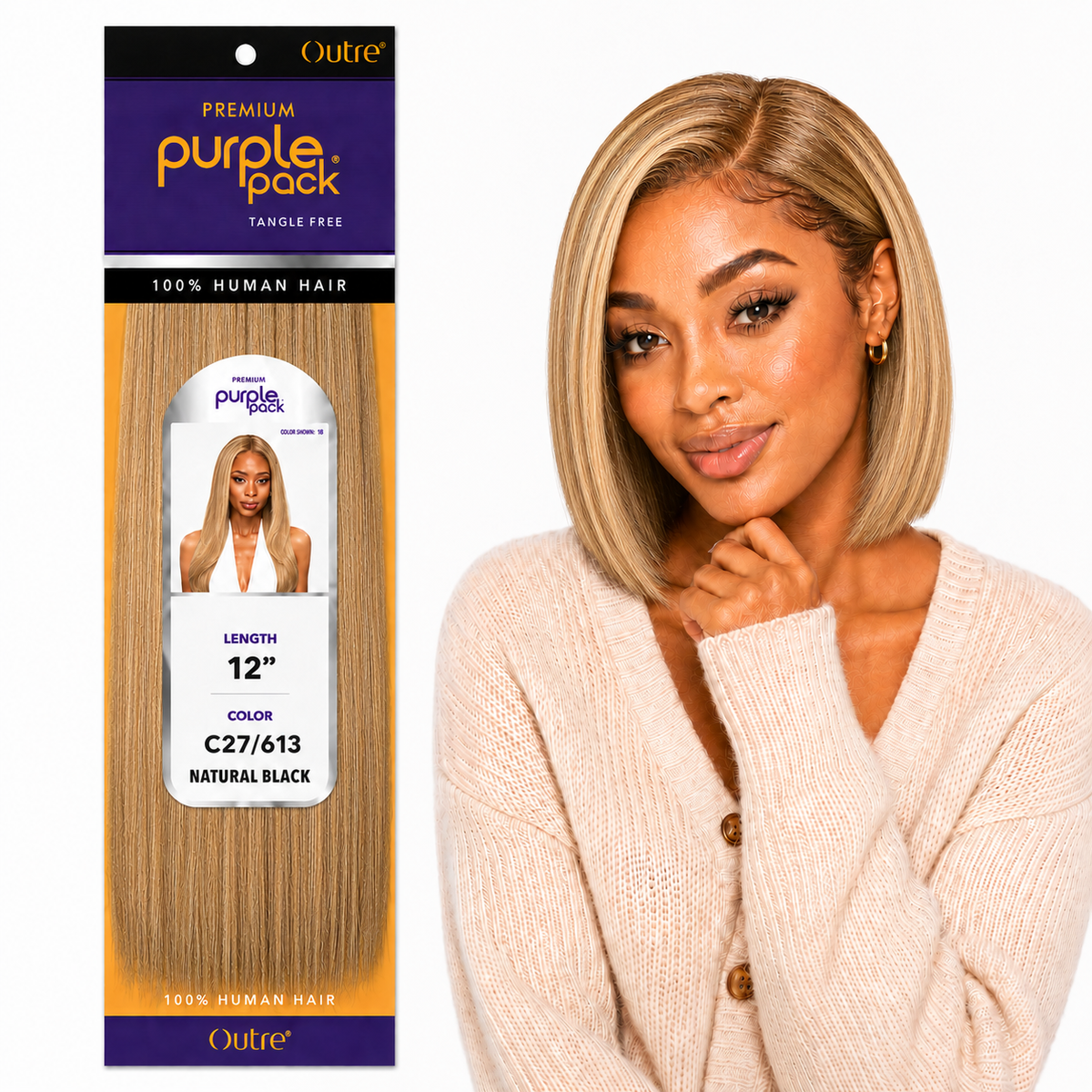 Outre Premium Purple Pack Yaki Human Hair Weave