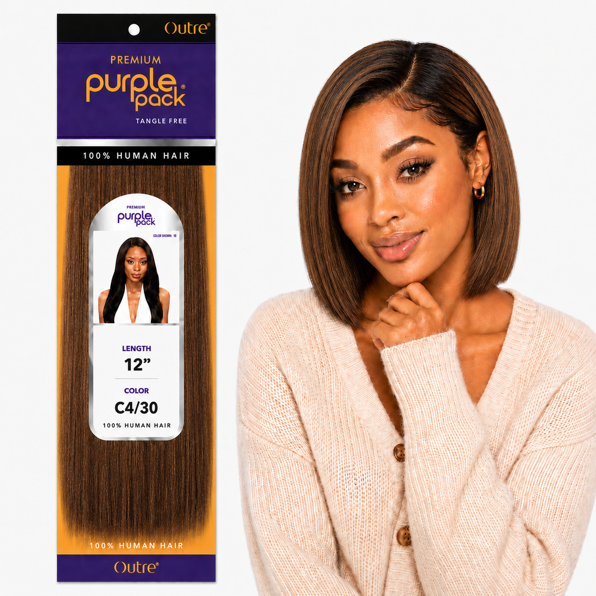 Outre Premium Purple Pack Yaki Human Hair Weave