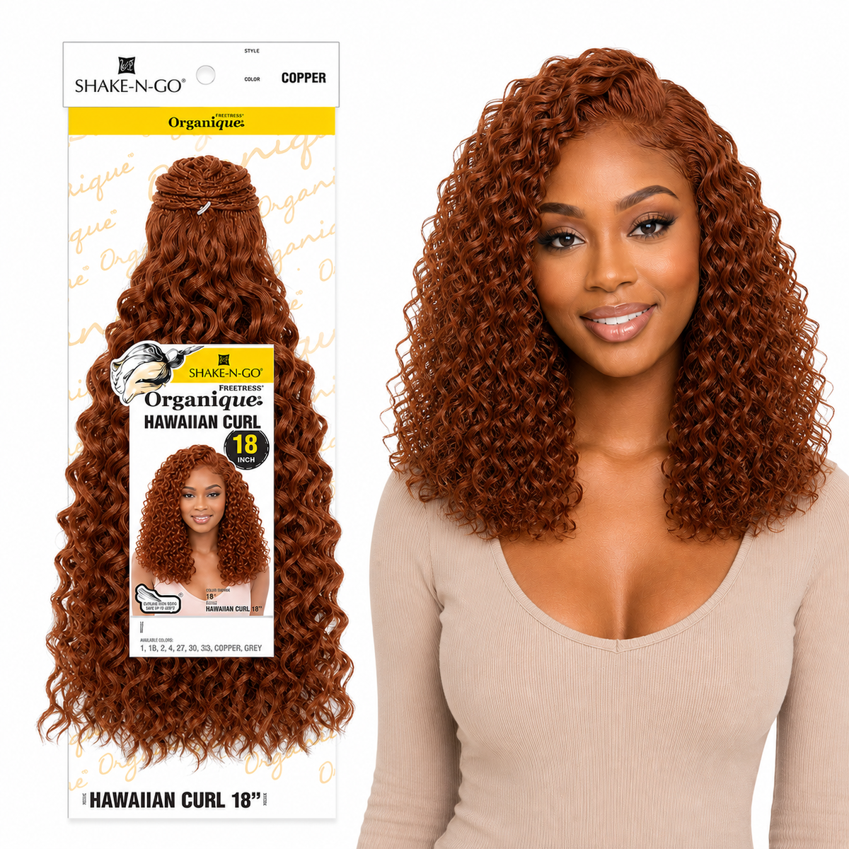 Shake-N-Go Hawaiian Curl Organique (14-36")