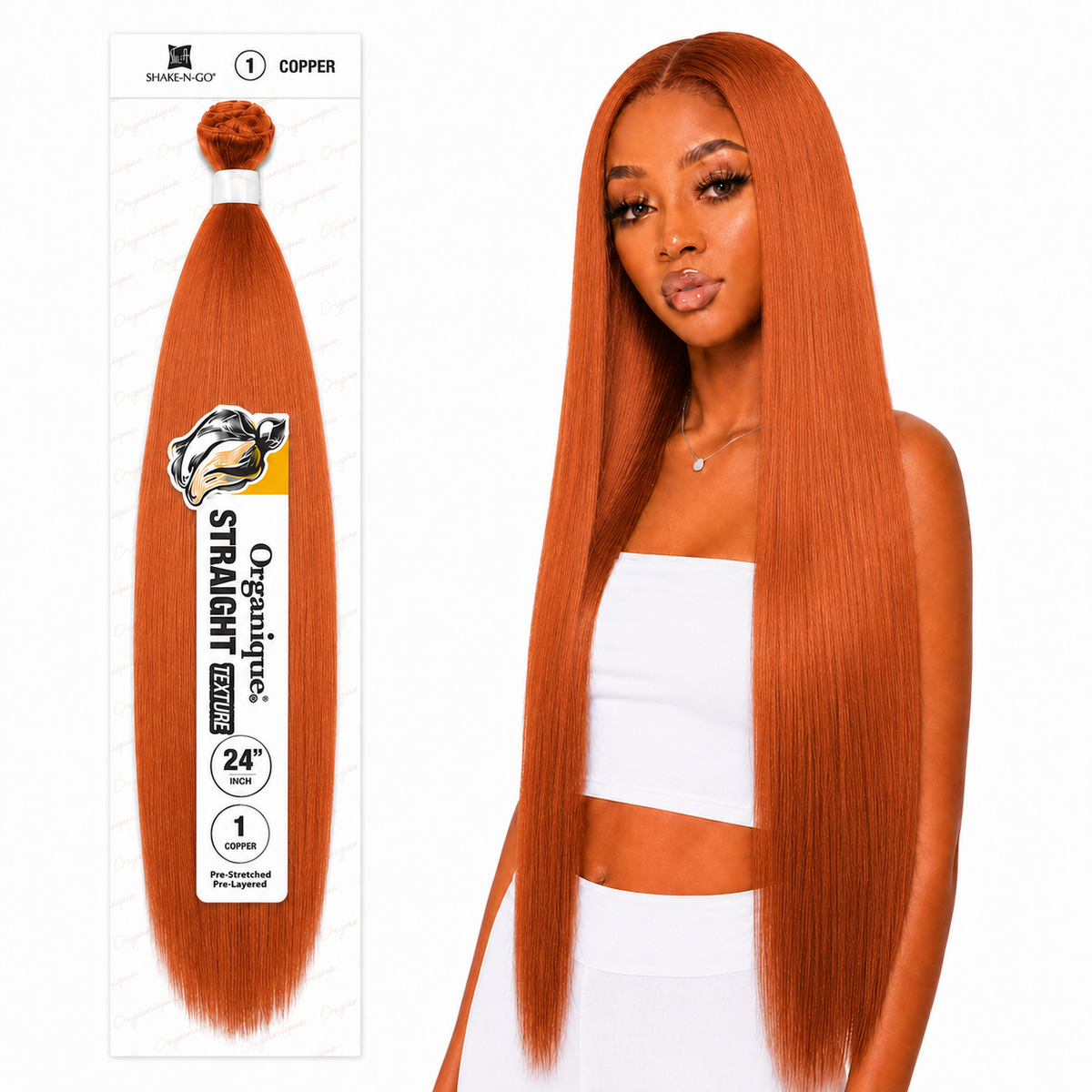 Shake-N-Go Organique Straight Weave – Premium Fiber (10”–36”)
