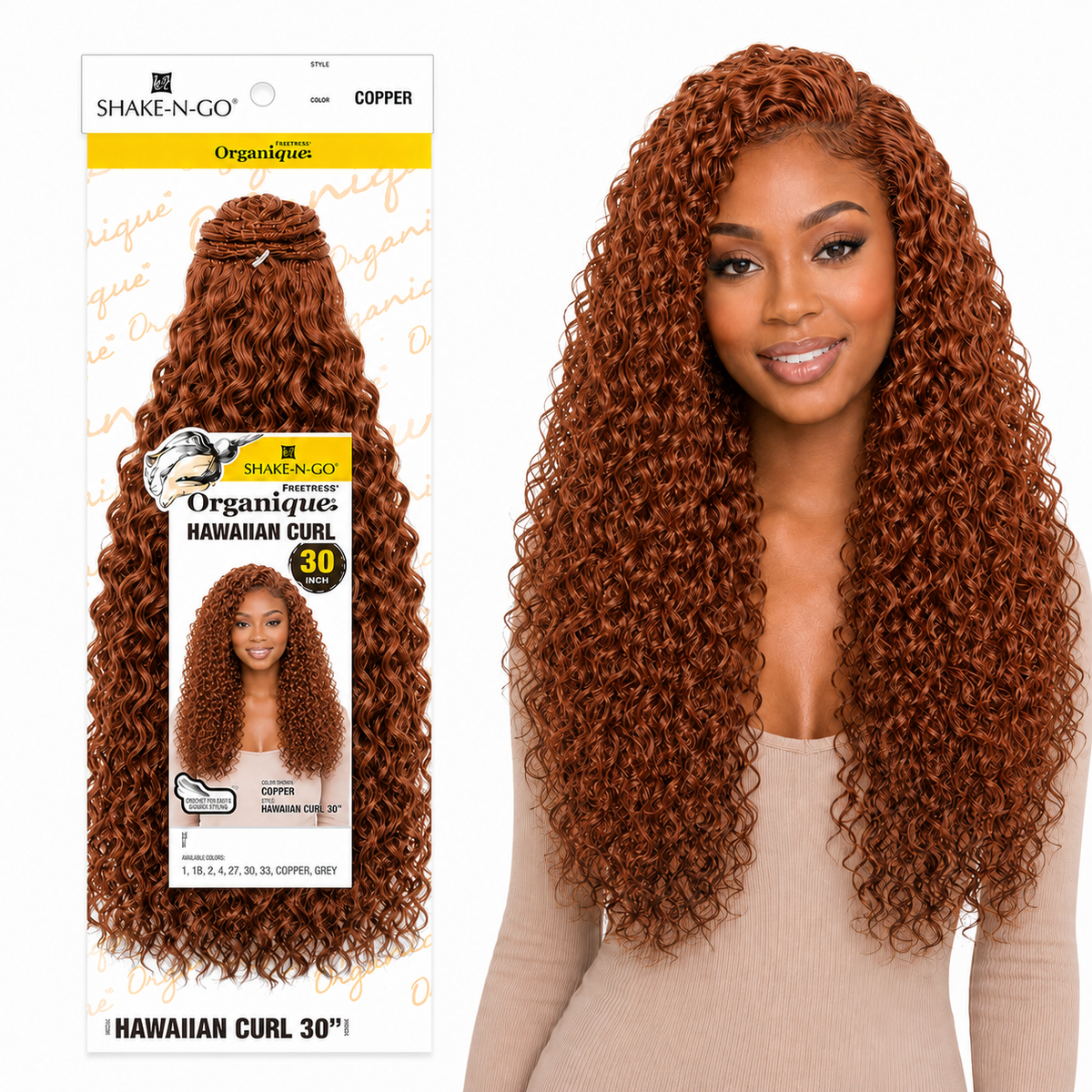 Shake-N-Go Hawaiian Curl Organique (14-36")