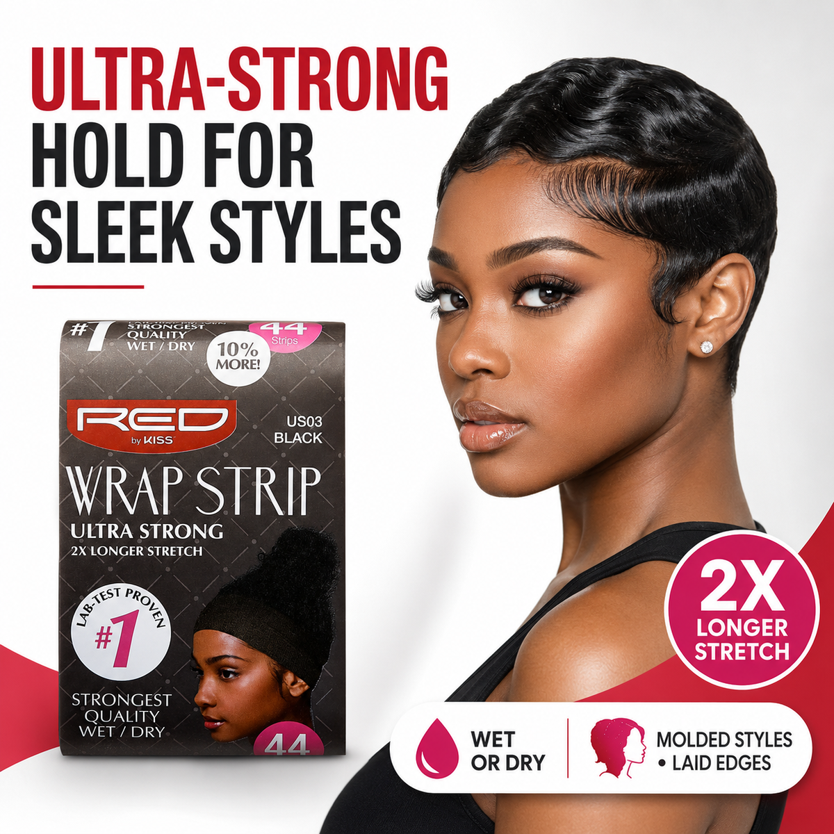 Red by Kiss Wrap Strips (Black)