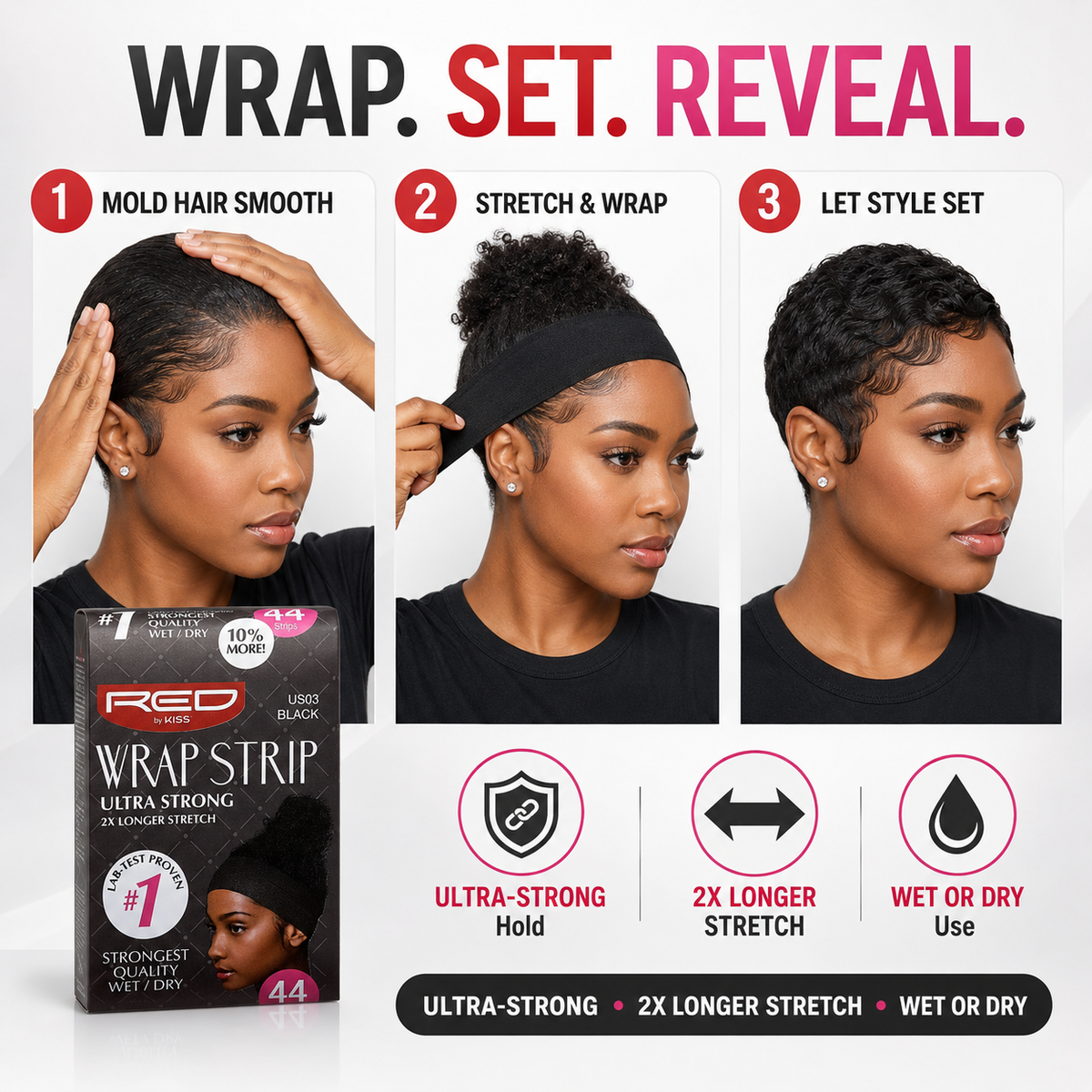 Red by Kiss Wrap Strips (Black)