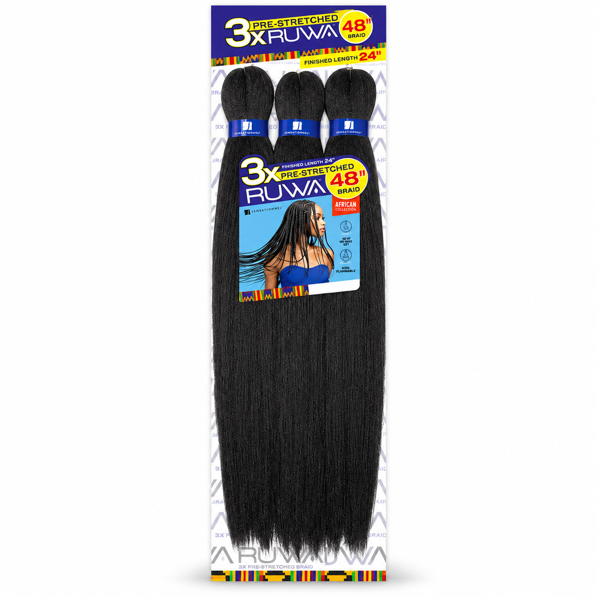 Sensationnel Ruwa 3X Pre-Stretched Braiding Hair – 48"