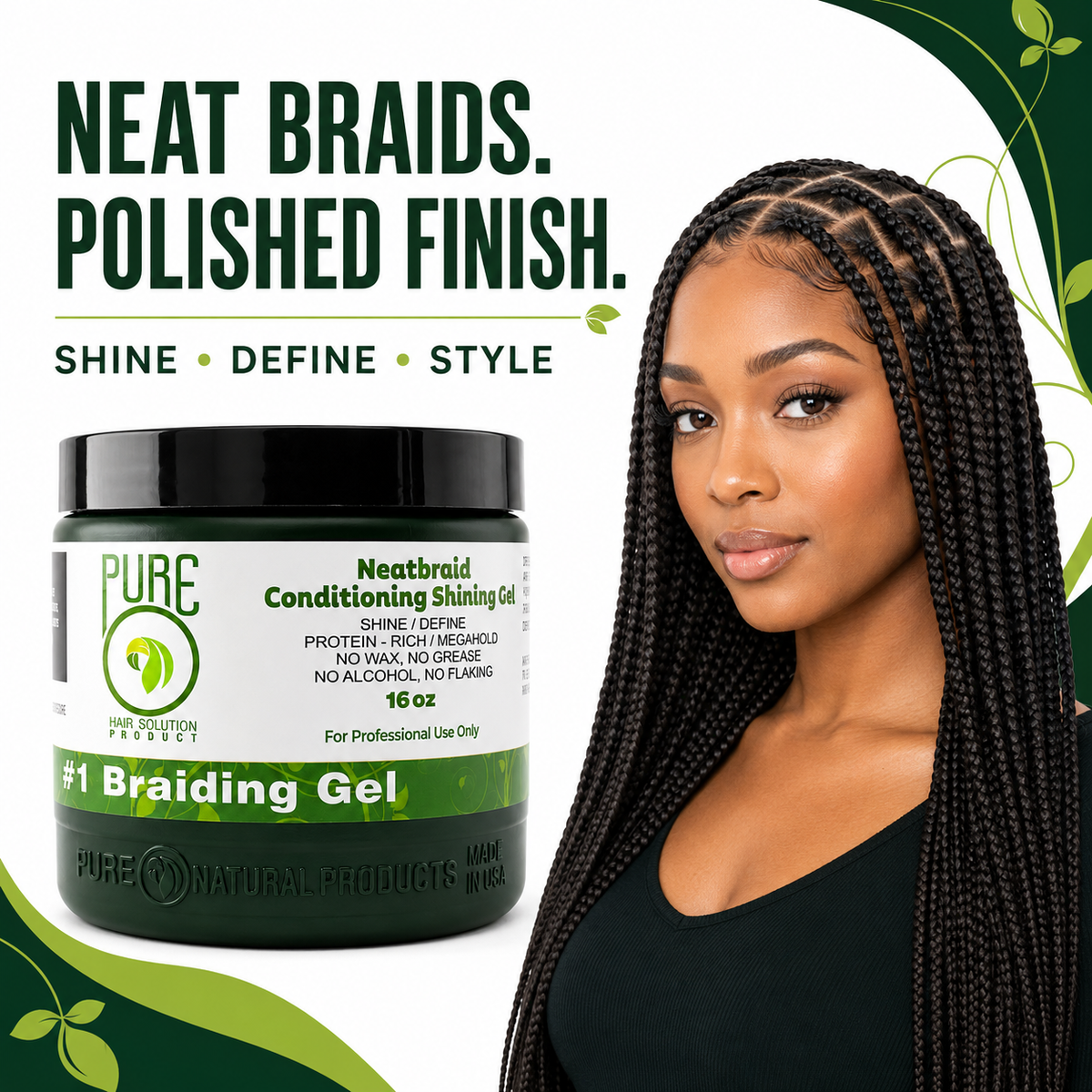 PureO Natural NeatBraid Conditioning & Shine Gel