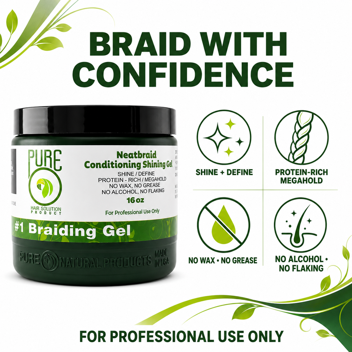 PureO Natural NeatBraid Conditioning & Shine Gel