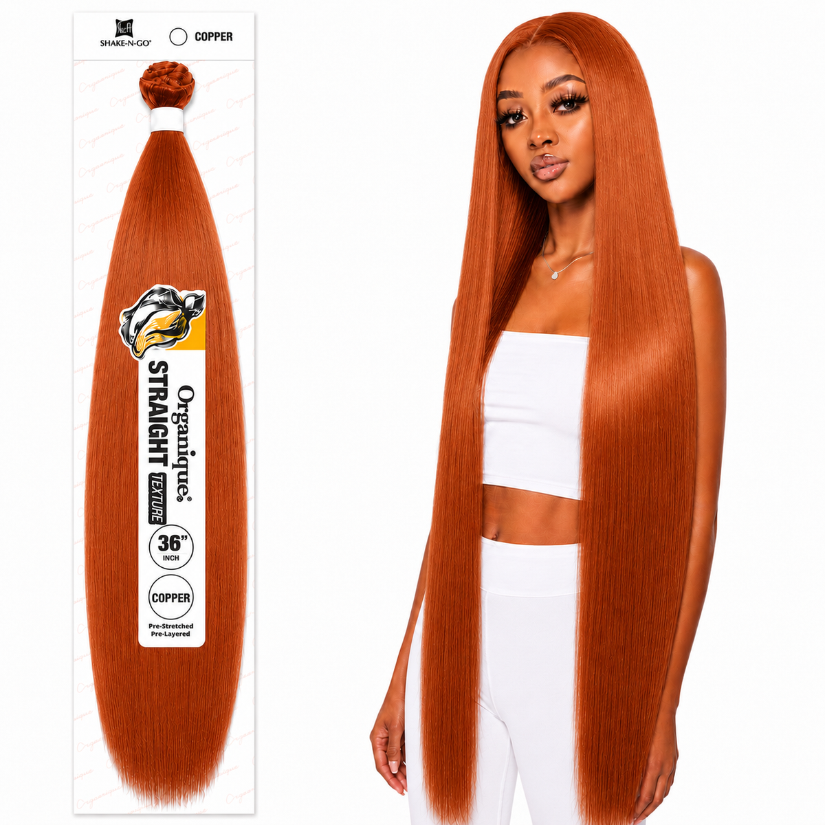 Shake-N-Go Organique Straight Weave – Premium Fiber (10”–36”)
