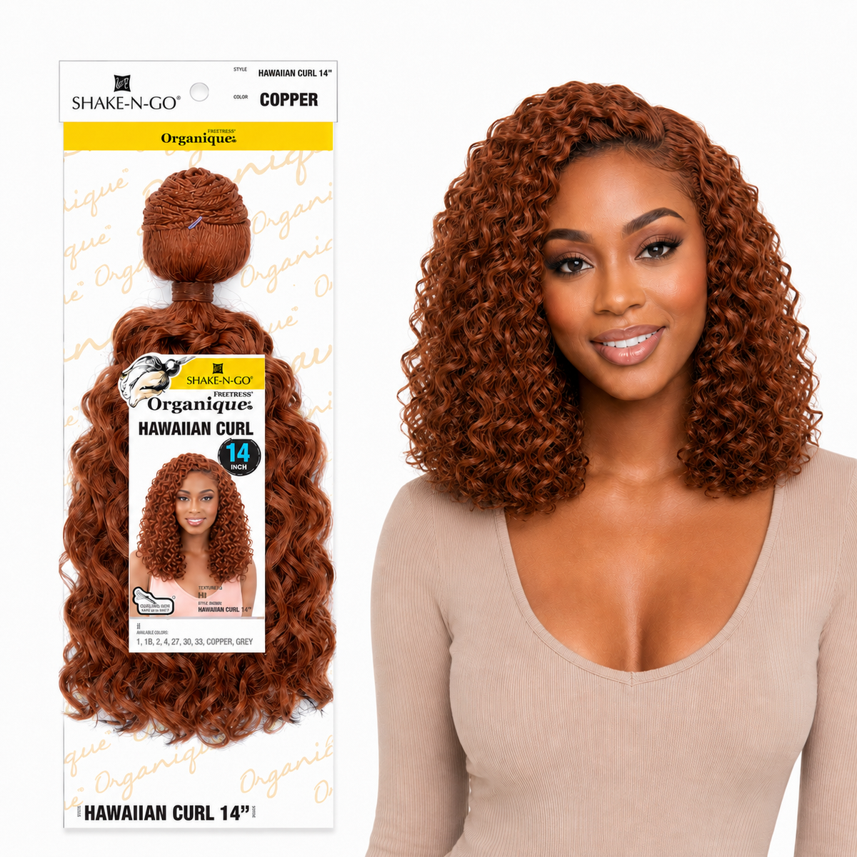 Shake-N-Go Hawaiian Curl Organique (14-36")