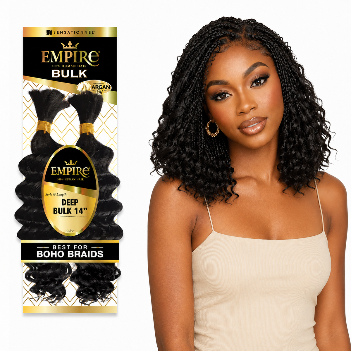Sensationnel Empire Deep Bulk 100% Human Braiding Hair