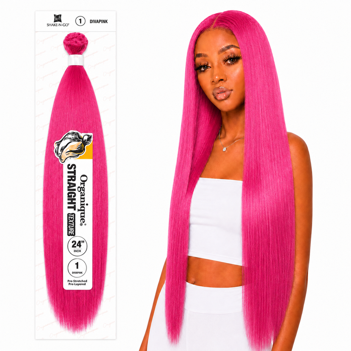 Shake-N-Go Organique Straight Weave – Premium Fiber (10”–36”)