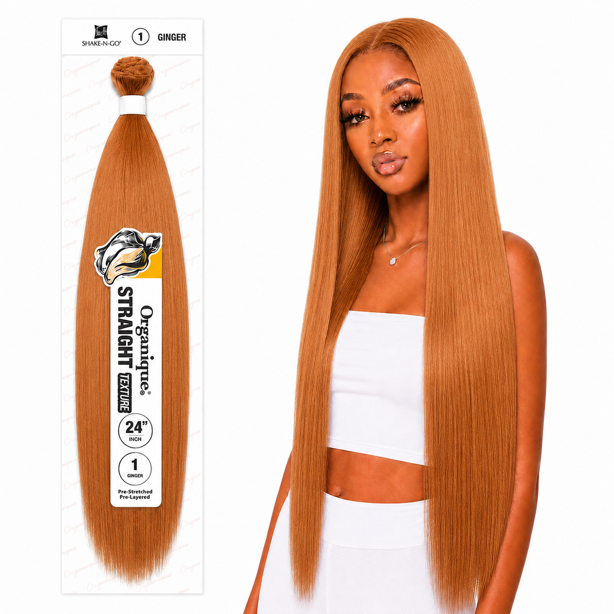 Shake-N-Go Organique Straight Weave – Premium Fiber (10”–36”)