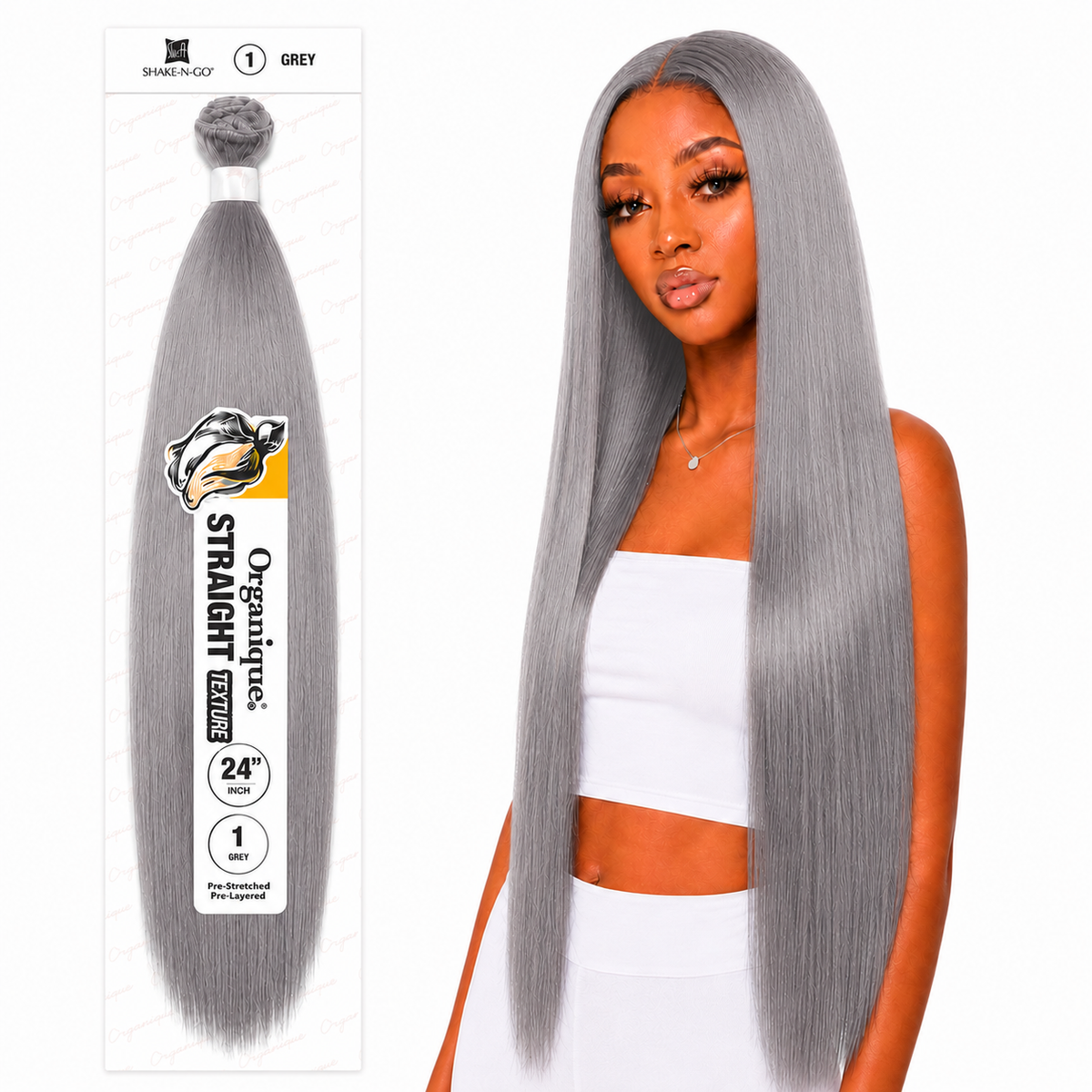 Shake-N-Go Organique Straight Weave – Premium Fiber (10”–36”)